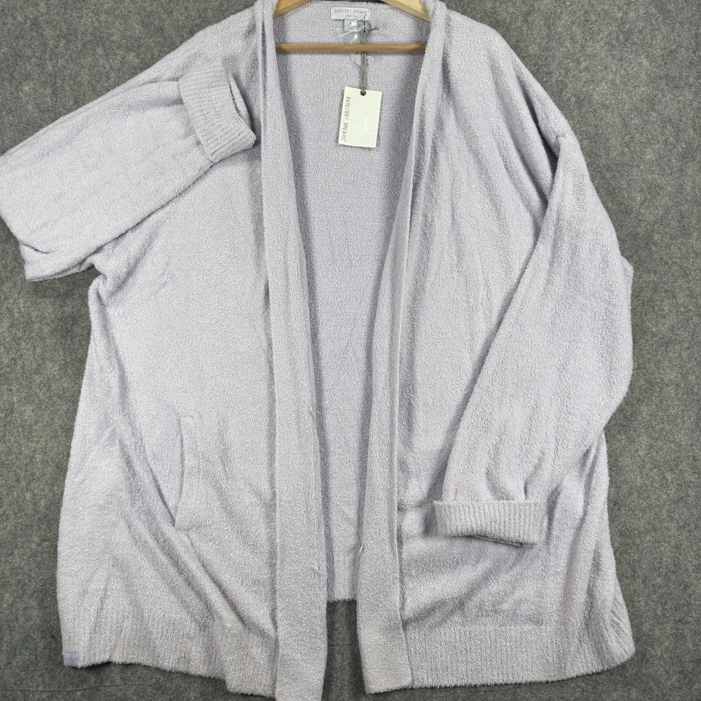 Barefoot Dreams Coastline Cardigan Sweater Womens 2X Purple CozyChic Lite Open - Picture 2 of 14